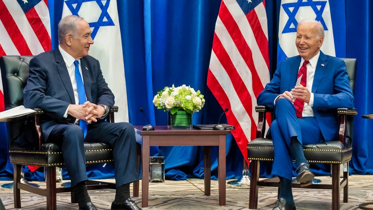 President Joe Biden participates in a bilateral meeting with Prime Minister of Israel Benjamin Netanyahu, Wednesday, September 20. 2023 at the InterContinental Barclay in New York City. (Official White House Photo by Cameron Smith)