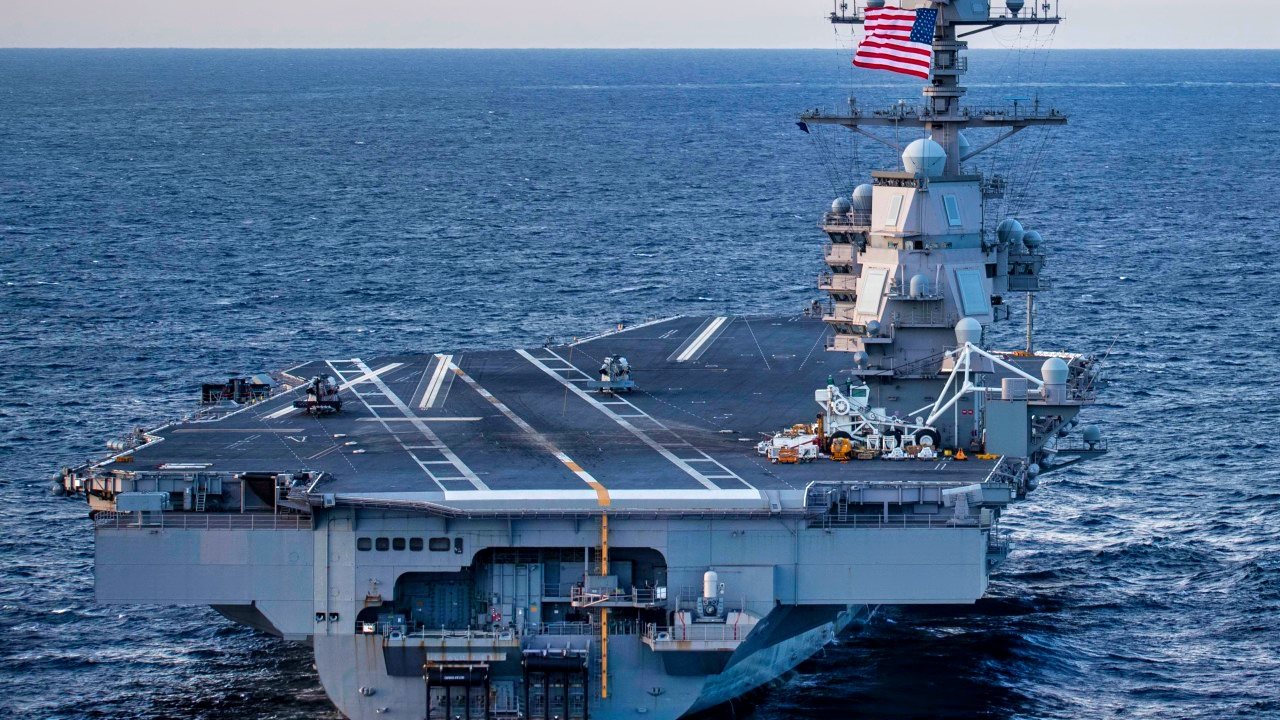 The Ford-class aircraft carrier USS Gerald R. Ford (CVN 78) and the Italian aircraft carrier ITS Cavour (CVH 550) transit the Atlantic Ocean March 20, 2021, marking the first time a Ford-class and Italian carrier have operated together underway. As part of the Italian Navy’s Ready for Operations (RFO) campaign for its flagship, Cavour is conducting sea trials in coordination with the F-35 Lightning II Joint Program Office’s Patuxent River Integrated Test Force to obtain official certification to safely operate the F-35B. Gerald R. Ford is conducting integrated carrier strike group operations during independent steaming event 17 as part of her post-delivery test and trials phase of operations. (U.S. Navy photo by Mass Communication Specialist 3rd Class Riley McDowell)