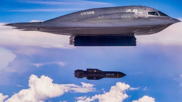 B-2 Bomber Attacking with Bombs