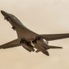 A B-1B Lancer aircraft from the 34th Bomb Squadron departs from Al Udeid Air Base, Qatar, April 8, 2017. This departure marks the airframe’s first mission in the U.S. Air Force Central Command's area of operations in more than two years. (U.S. Air Force photo by Staff Sgt. Joshua Horton)