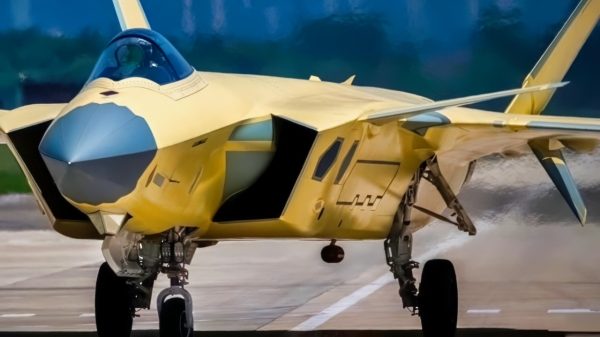 China J-20 Fighter Yellow