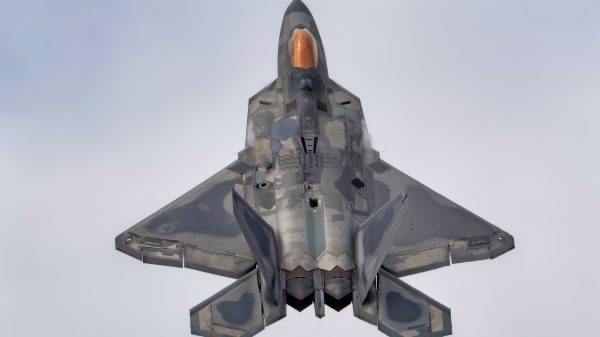 U.S. Air Force Maj. Josh Gunderson, F-22 Demo Team commander, performs the Raptor slide during the Geneseo Airshow July 10, 2021, Geneseo, N.Y. During the maneuver the aircraft actually slides down and backwards under control before Gunderson adjusts the aircrafts position and powers out of the maneuver. (U.S. Air Force photo by Staff Sgt. Don Hudson)