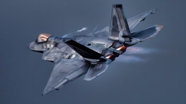 U.S. Air Force Maj. Josh Gunderson, F-22 Raptor Demonstration Team commander and pilot, flies a practice demo at Joint Base Langley-Eustis, Va., Dec. 6, 2019. Representing Air Combat Command, the F-22 Demo Team travels to air shows all across the world showcase the performance and capabilities of the world's premier 5th-generation fighter. (U.S. Air Force photo by 2nd Lt. Sam Eckholm)