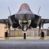 A U.S. Air Force F-35 Lightning II assigned to the 495th Fighter Squadron taxis pre-flight during exercise Combined Strike 25 at Aviano Air Base, Italy, Aug. 20, 2025. Combined Strike 25 is a readiness training with RAF Lakenheath’s 48th Fighter Wing F-15s and F-35s alongside Aviano’s 31st Fighter Wing F-16s. (U.S. Air Force photo by Senior Airman Joseph Bartoszek)