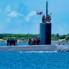 (June 11, 2025) – The Los Angeles-class fast-attack submarine USS Annapolis (SSN 760) transits Apra Harbor, Naval Base Guam, June 11, 2025. Assigned to Commander, Submarine Squadron 15, based at Polaris Point, Naval Base Guam, Annapolis is one of five forward-deployed fast-attack submarines. Renowned for their unparalleled speed, endurance, stealth, and mobility, fast-attack submarines are the backbone of the Navy’s submarine force. Regarded as apex predators of the sea, fast-attack submarines serve at the tip of the spear, helping to reaffirm the submarine force's forward-deployed presence in support of a free and open Indo-Pacific. (U.S. Navy photo by Lt. James Caliva)