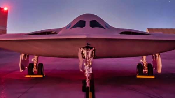 The B-21 Raider was unveiled to the public at a ceremony December 2, 2022 in Palmdale, Calif. Designed to operate in tomorrow's high-end threat environment, the B-21 will play a critical role in ensuring America's enduring airpower capability. (U.S. Air Force photo)