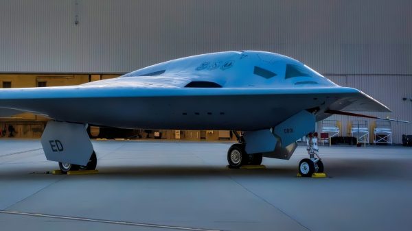 The B-21 Raider is designed with an open systems architecture, enabling rapid insertion of mature technologies and allowing the aircraft to be effective as threats evolve. The bomber was designed up front for supportability and maintainability-based upon decades of lessons learned and best practices from prior aircraft programs-to improve long-term affordability and outcomes in operations and sustainment. The B-21 first flight is anticipated to take place in calendar year 2023. (U.S. Air Force photo)