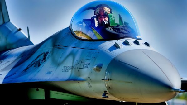 A Polish F-16 pilot awaits instructions from his crew chief after completion of a Baltic Air Policing sortie at Šiauliai Air Base, Lithuania, Aug. 30, 2017. The Polish air force recently relinquished control of the NATO Baltic Air Policing mission to the U.S. Air Force for the forty-fifth rotation of allied protection of the sovereign skies of the Baltic region since Baltic Air Policing operations began in 2004. (U.S. Air Force photo/ Tech. Sgt. Matthew Plew)