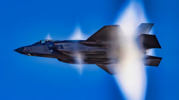 U.S. Air Force Maj. Melanie "Mach" Kluesner, pilot for the F-35A Lightning II Demonstration Team, executes precision aerial maneuvers during a practice airshow at Hill Air Force Base, Utah, Dec. 5, 2024. The practice session helps ensure the team maintains peak performance and readiness during the off-season. (U.S. Air Force photo by Senior Airman Nicholas Rupiper)