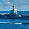 The guided-missile destroyer, USS William P. Lawrence (DDG 110) sails with ships from the Royal Australian Navy (RAN), Japan Maritime Self-Defense Force (JMSDF) French Navy aircraft carrier, FS Charles de Gaulle (R 91) and its escort ships through the Gulf of Bengal during exercises La Perouse. The exercise, comprised of multiple anti-submarine warfare drills, was designed to enhance unit-level training, improve the strike group’s ability to respond to a submarine threat, and enhance interoperability between the U.S. and French navies.