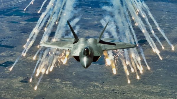 F-22 Raptor Firing Flares