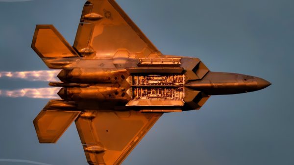 maneuvers to showcase its combat capabilities to a public audience. (U.S. Air Force photo by Bill Guilliam)