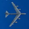 A B-52H Stratofortress from the 69th Bomb Squadron, Minot Air Force Base, N.D., flies over the Pacific Ocean during an international sinking exercise for Rim of the Pacific 2016 near Joint Base Pearl Harbor-Hickam, July 14, 2016. Twenty-six nations, more than 40 ships and submarines, more than 200 aircraft, and 25,000 personnel are participating in RIMPAC from June 30 to Aug. 4 in and around the Hawaiian Islands and Southern California. The world's largest international maritime exercise, RIMPAC, provides a unique training opportunity that helps participants foster and sustain the cooperative relationships that are critical to ensuring the safety of sea lanes and security on the world's oceans. RIMPAC 2016 is the 25th exercise in the series that began in 1971. (U.S. Air Force photo by Tech. Sgt. Aaron Oelrich/Released)