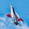 U.S. Air Force Maj. Taylor “FEMA” Hiester, F-16 Viper Demonstration Team commander and pilot, performs aerial maneuvers in a U.S. Air Force F-16C Fighting Falcon during an air show at Latrobe, Pennsylvania, June 21, 2025. The F-16, a multi-role fighter aircraft capable of both air-to-air and air-to-ground combat, demonstrates its versatility through dynamic aerial demonstrations at air shows across the globe. (U.S. Air Force photo by Senior Airman Steven Cardo)