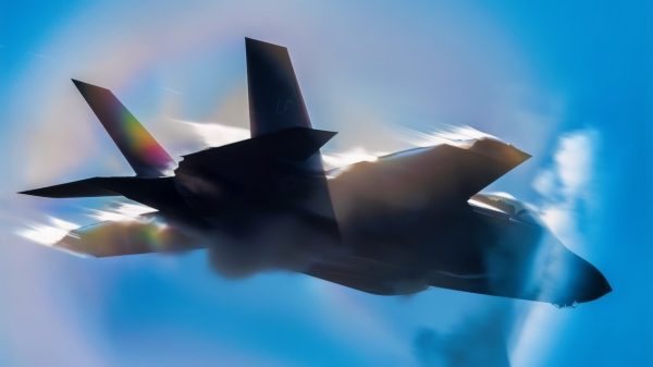 Capt. Andrew "Dojo" Olson, F-35 Demonstration Team pilot and commander performs aerial maneuvers during the Wings Over Houston Airshow Oct. 18, 2019, in Houston, Texas. The show featured performances from the U.S. Air Force Thunderbirds, Tora, Tora, Tora, and Oracle. (U.S. Air Force photo by Senior Airman Alexander Cook)